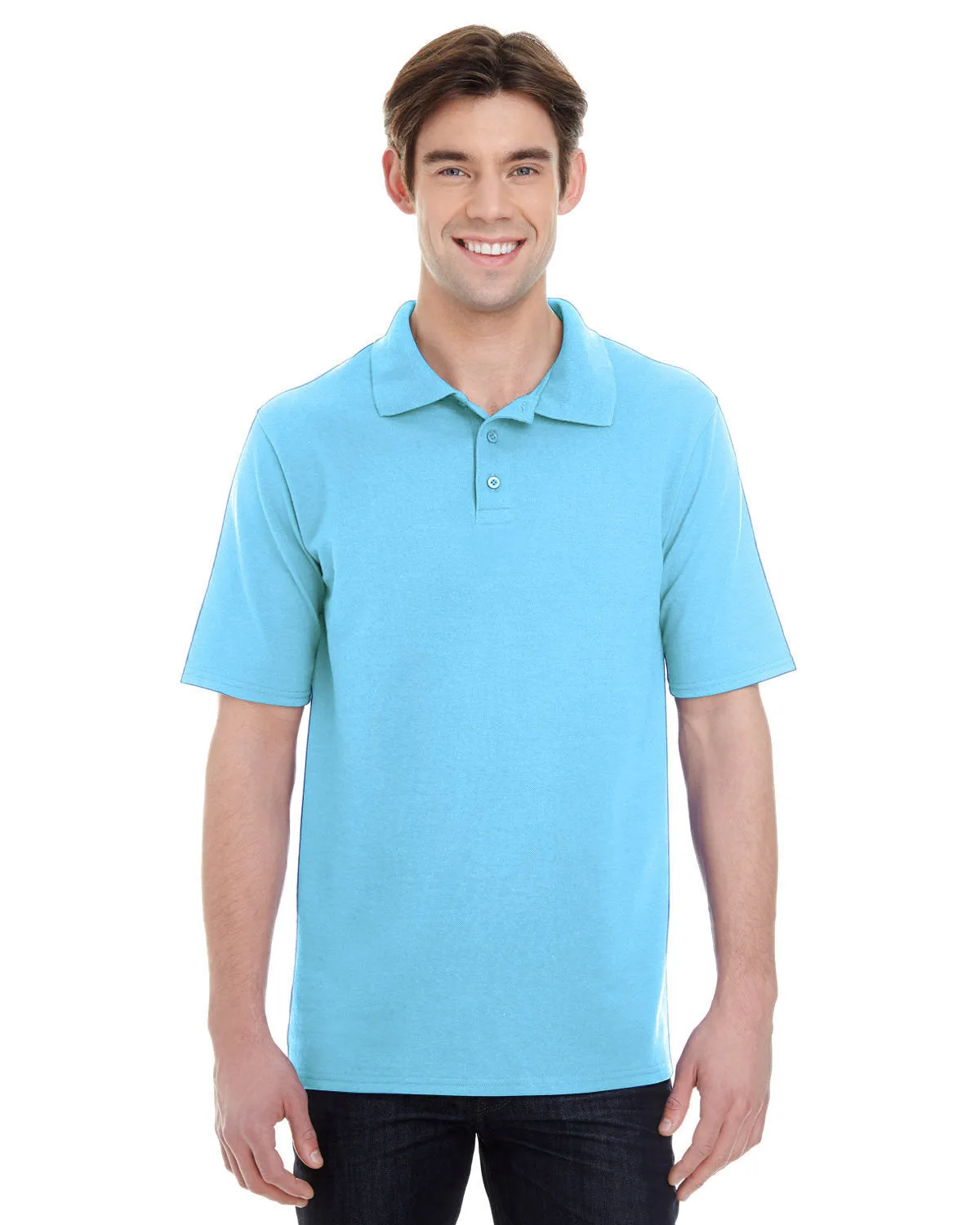 Hanes 055P Polo Homme à manches courtes en piqué X-Temp 6.5 oz avec Fresh IQ