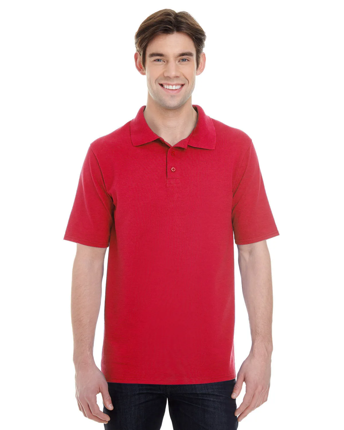 Hanes 055P Polo Homme à manches courtes en piqué X-Temp 6.5 oz avec Fresh IQ