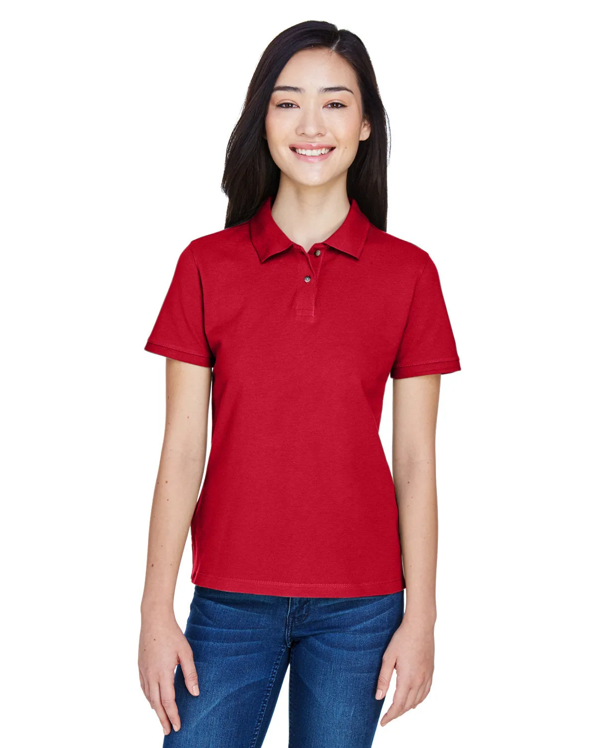 Polo à manches courtes en piqué de coton Ringspun 6 oz pour femmes Harriton M200W