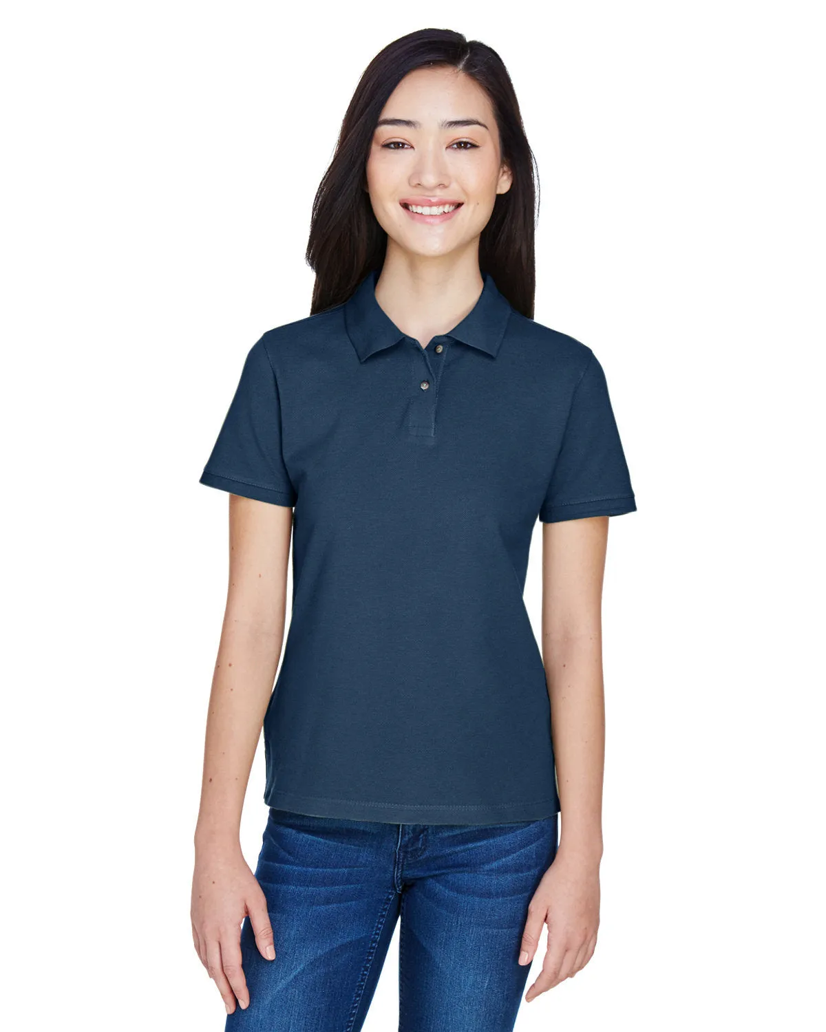 Polo à manches courtes en piqué de coton Ringspun 6 oz pour femmes Harriton M200W