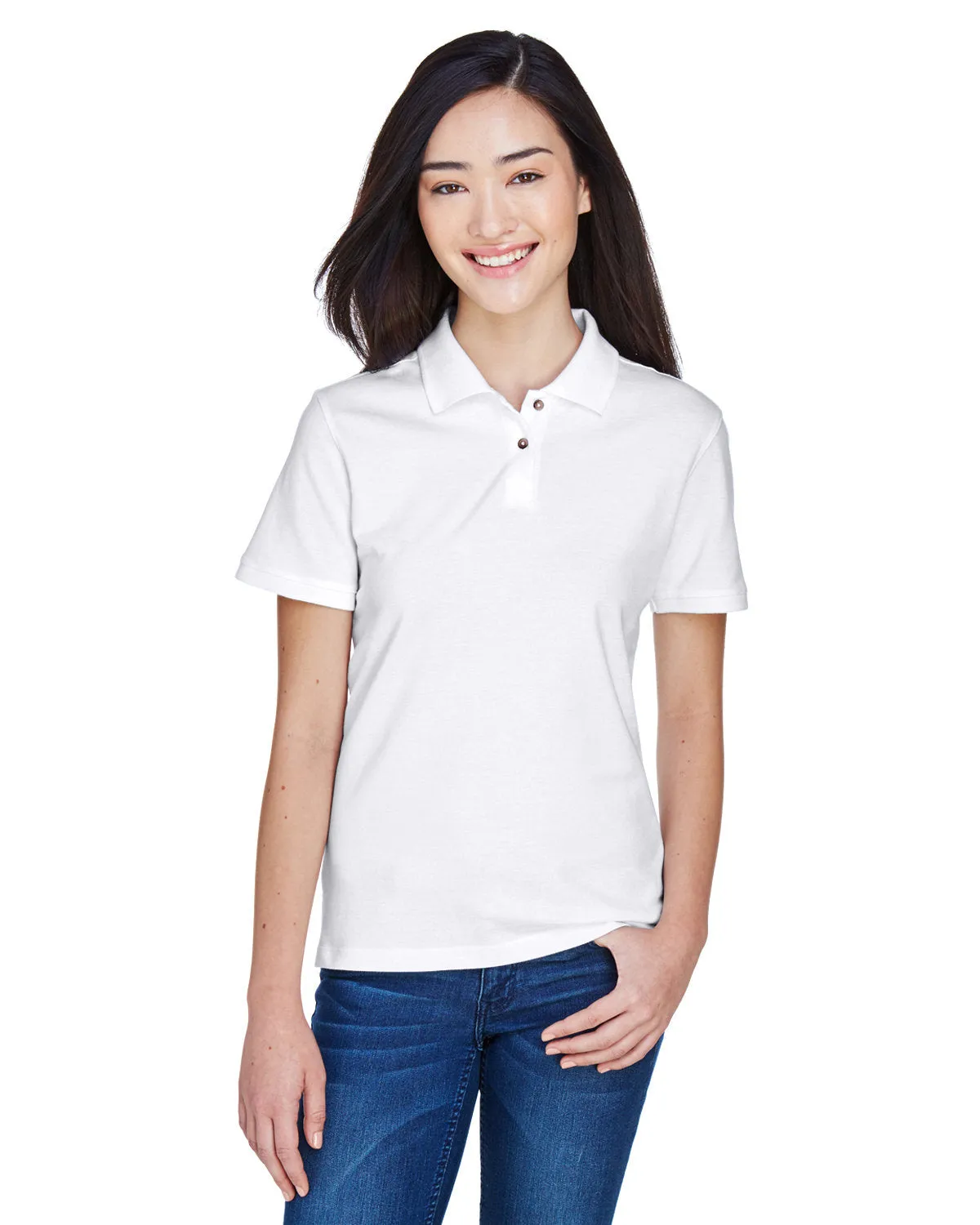 Polo à manches courtes en piqué de coton Ringspun 6 oz pour femmes Harriton M200W