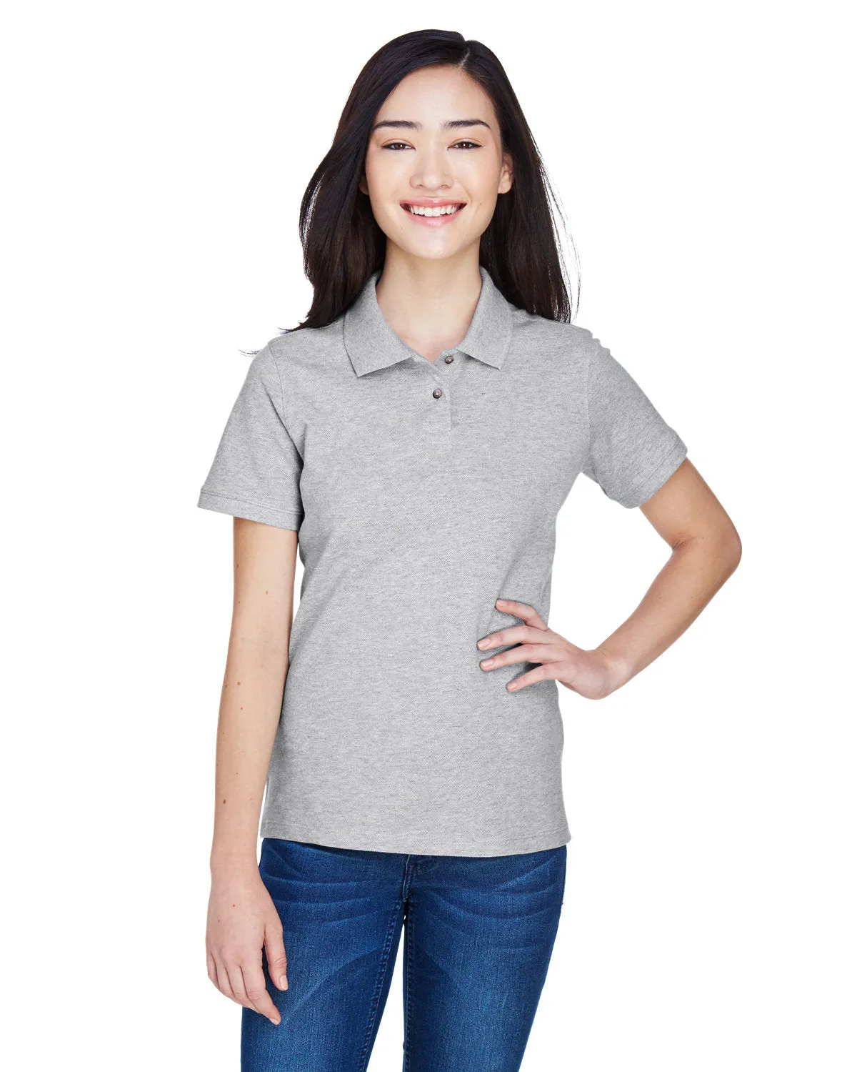 Polo à manches courtes en piqué de coton Ringspun 6 oz pour femmes Harriton M200W