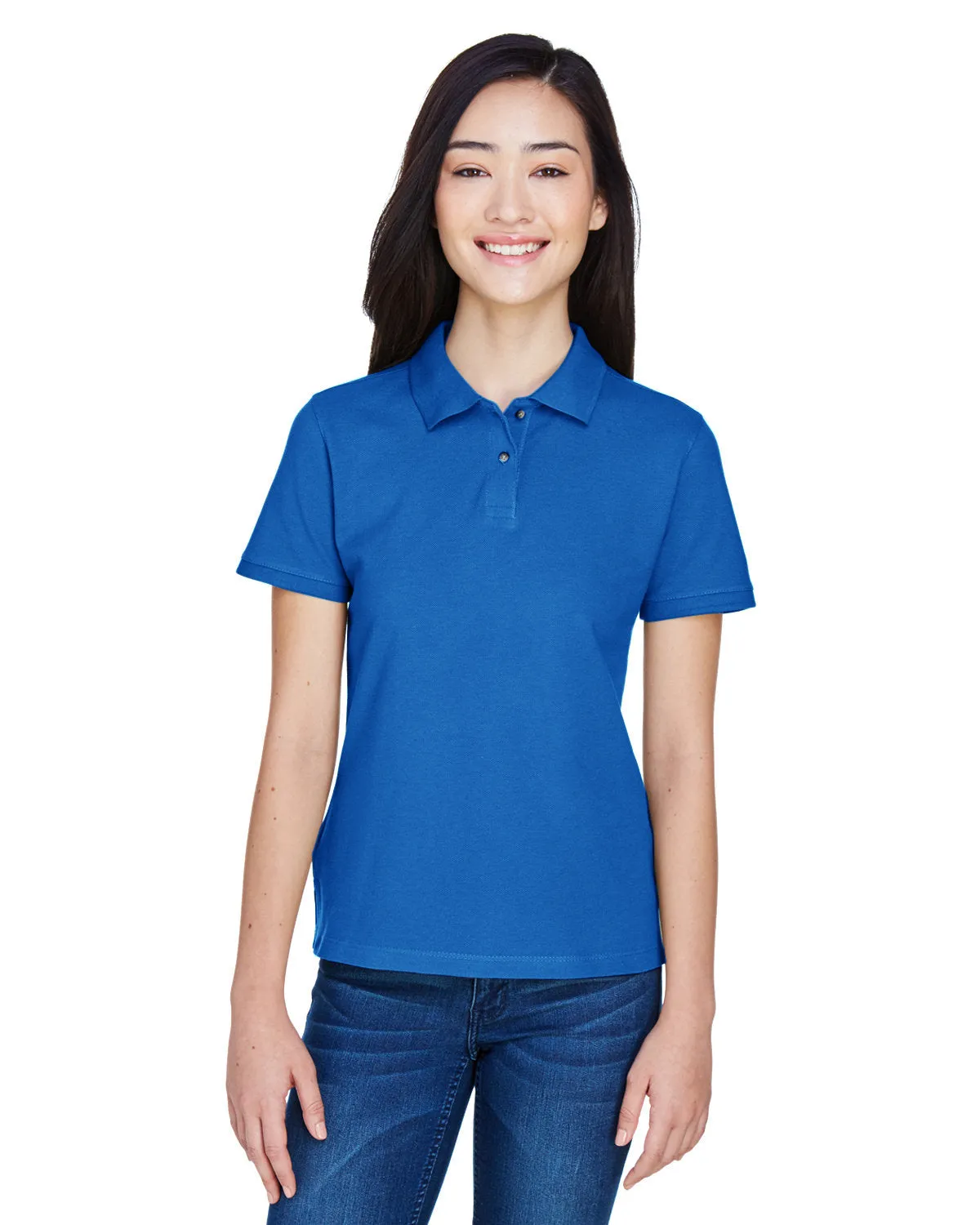 Polo à manches courtes en piqué de coton Ringspun 6 oz pour femmes Harriton M200W