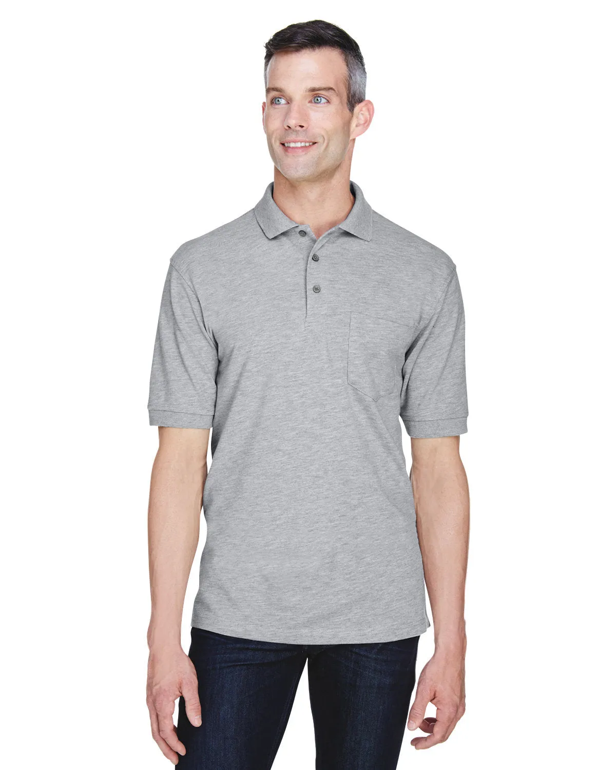 Polo facile à porter pour hommes Harriton M265P, 5.6 oz, avec poche