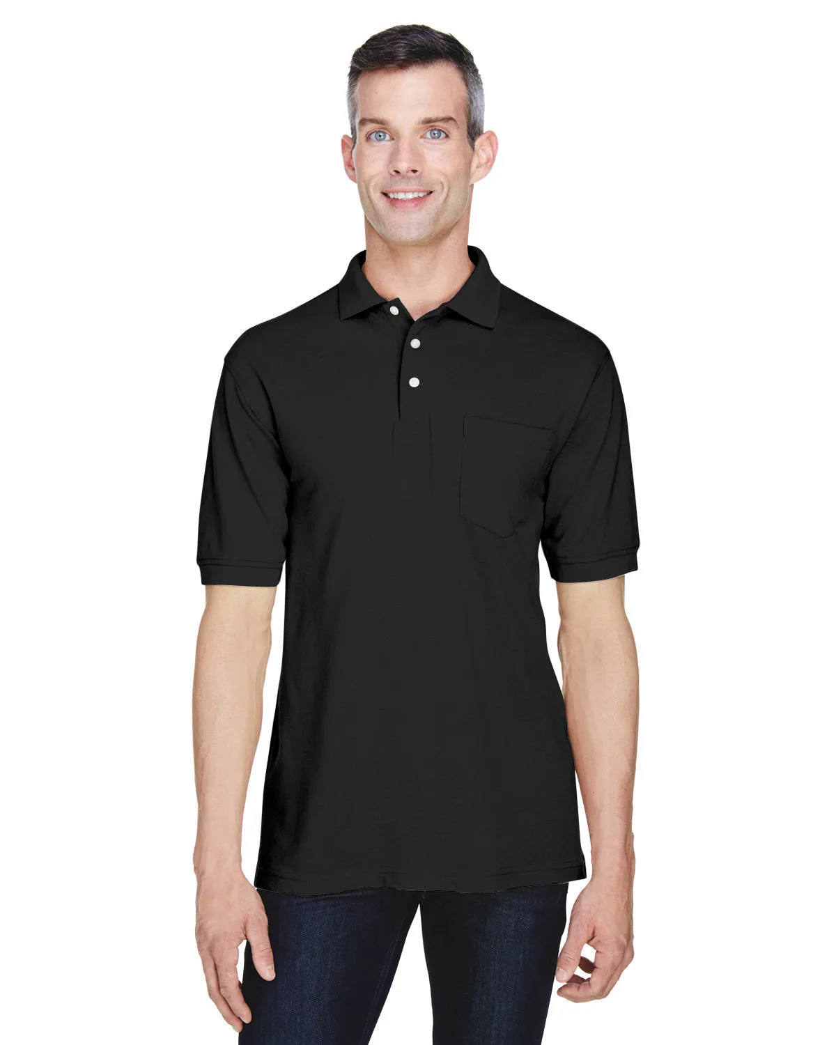 Polo facile à porter pour hommes Harriton M265P, 5.6 oz, avec poche