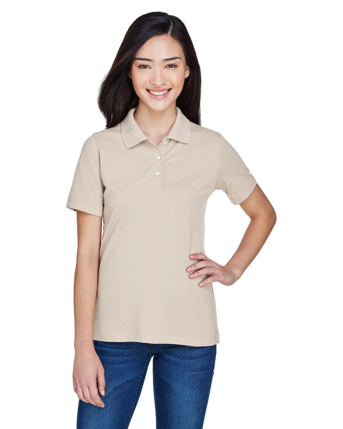 Polo Harriton M265W pour Femmes 5.6 oz. Blend Facile