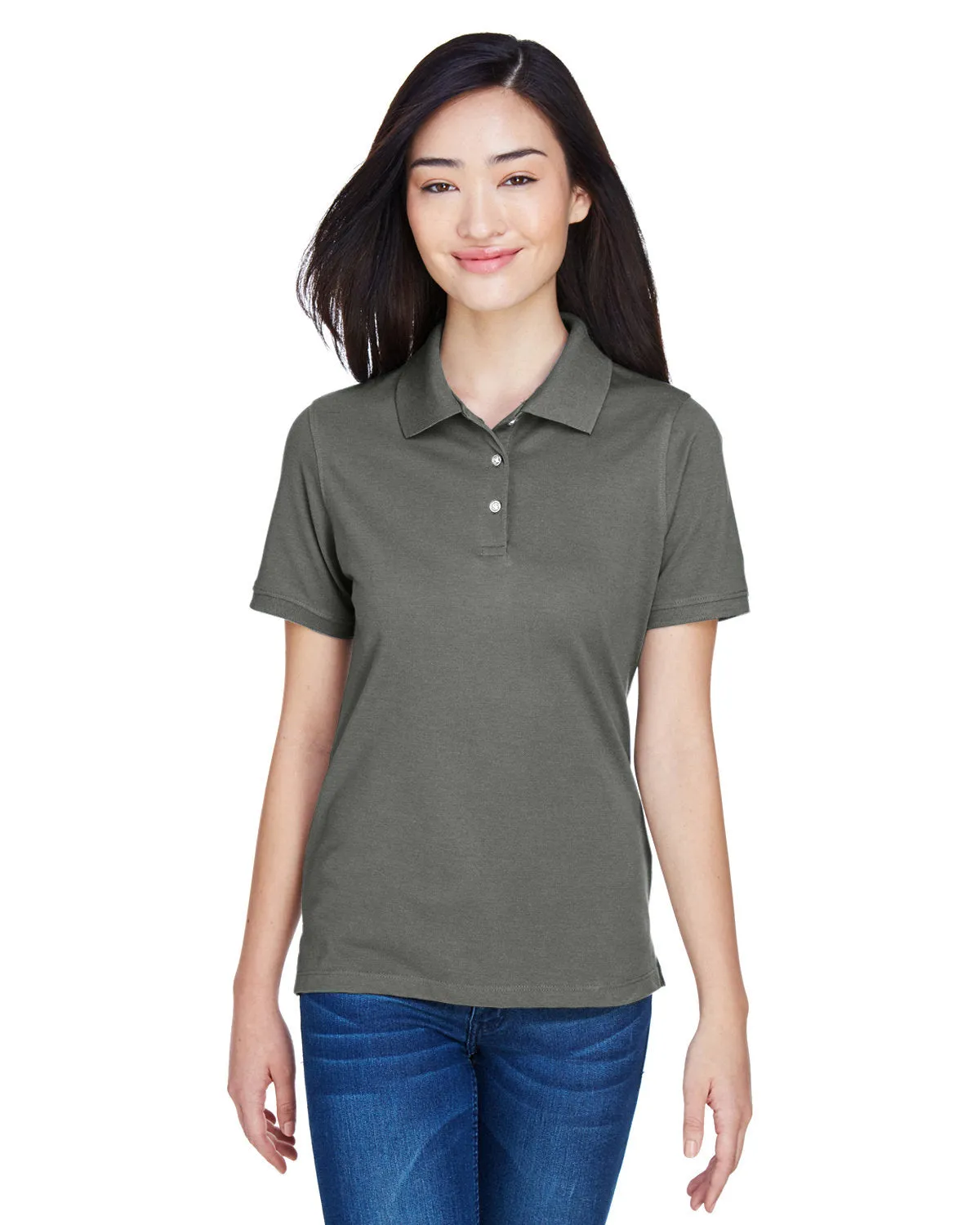 Polo Harriton M265W pour Femmes 5.6 oz. Blend Facile