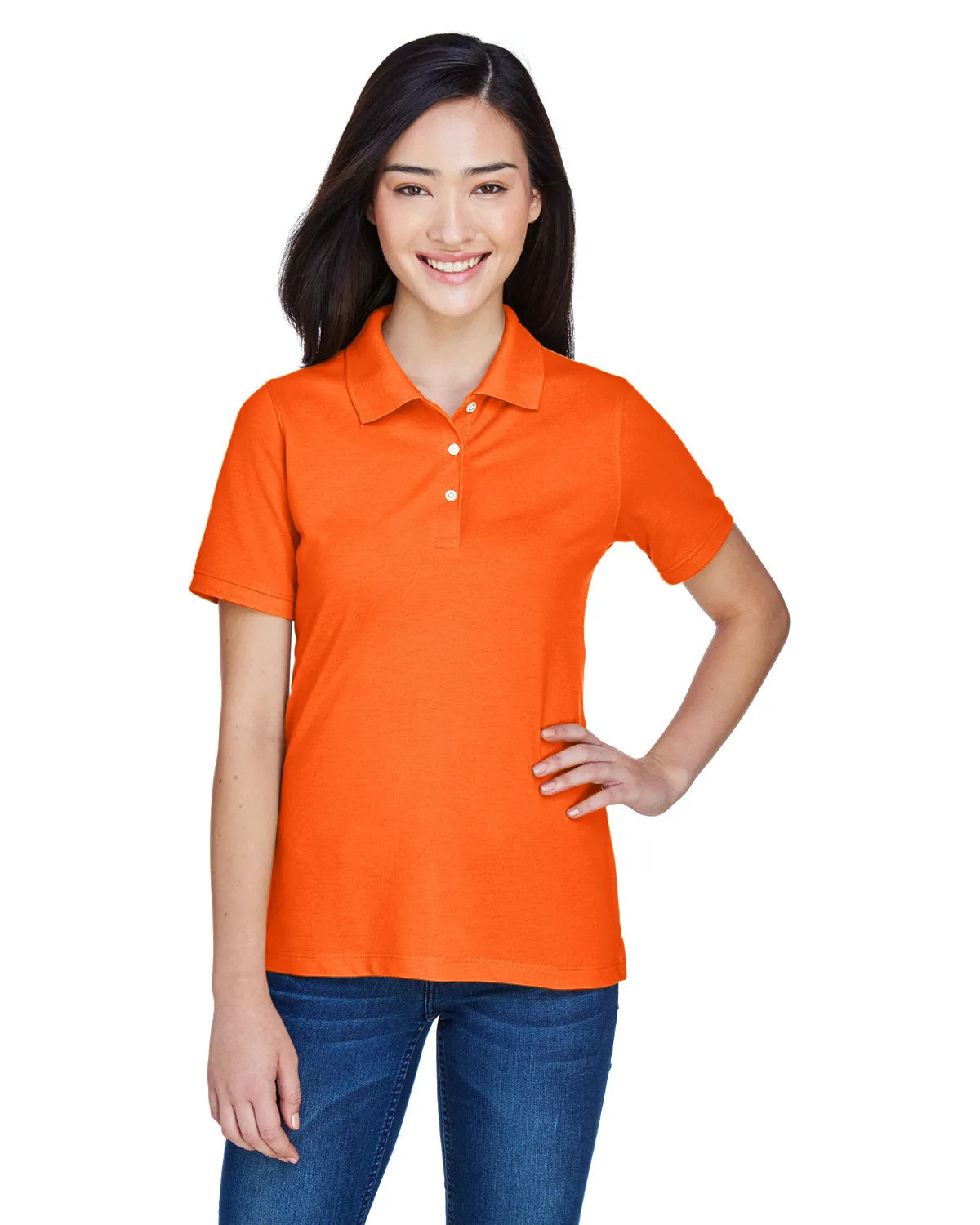 Polo Harriton M265W pour Femmes 5.6 oz. Blend Facile
