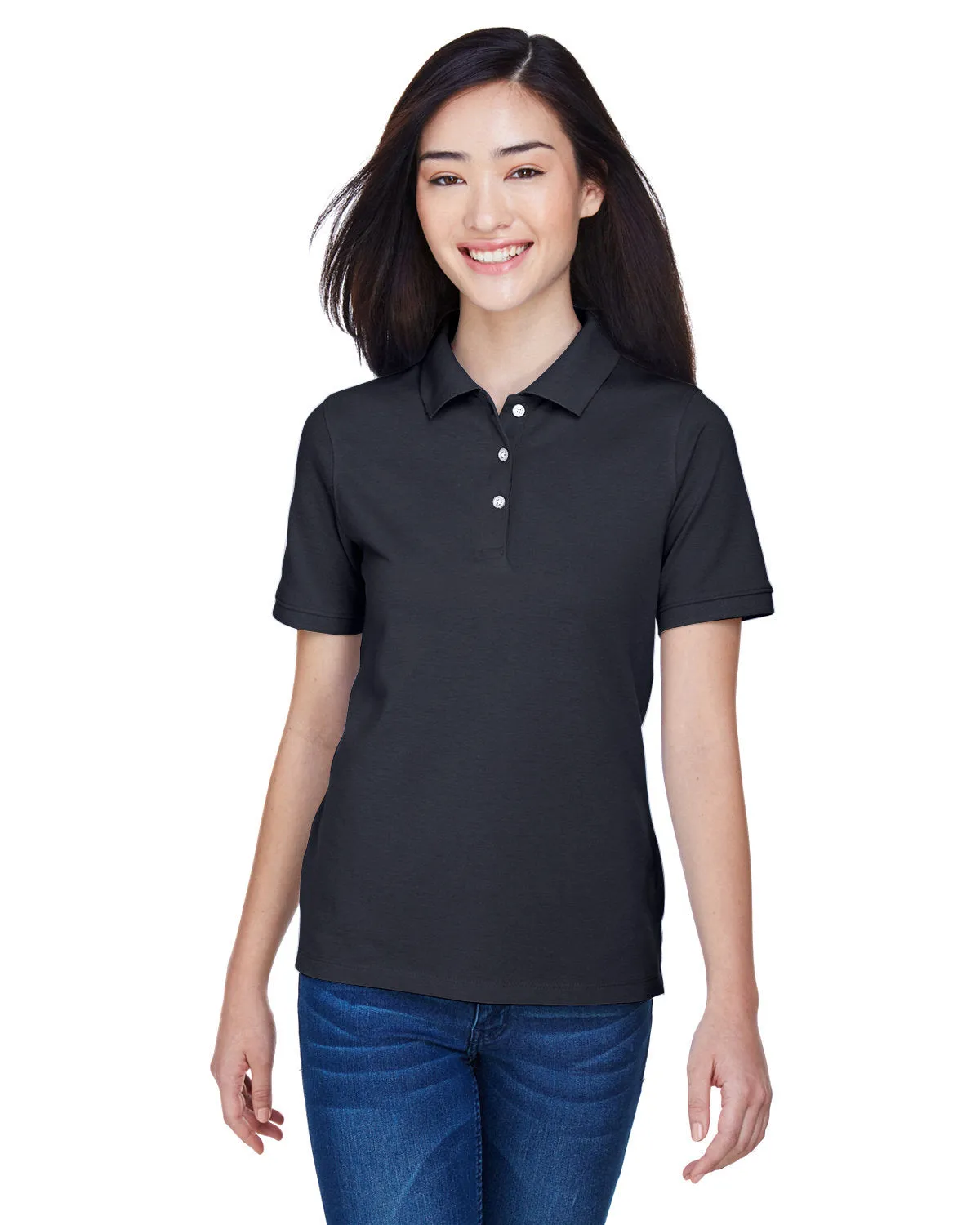 Polo Harriton M265W pour Femmes 5.6 oz. Blend Facile