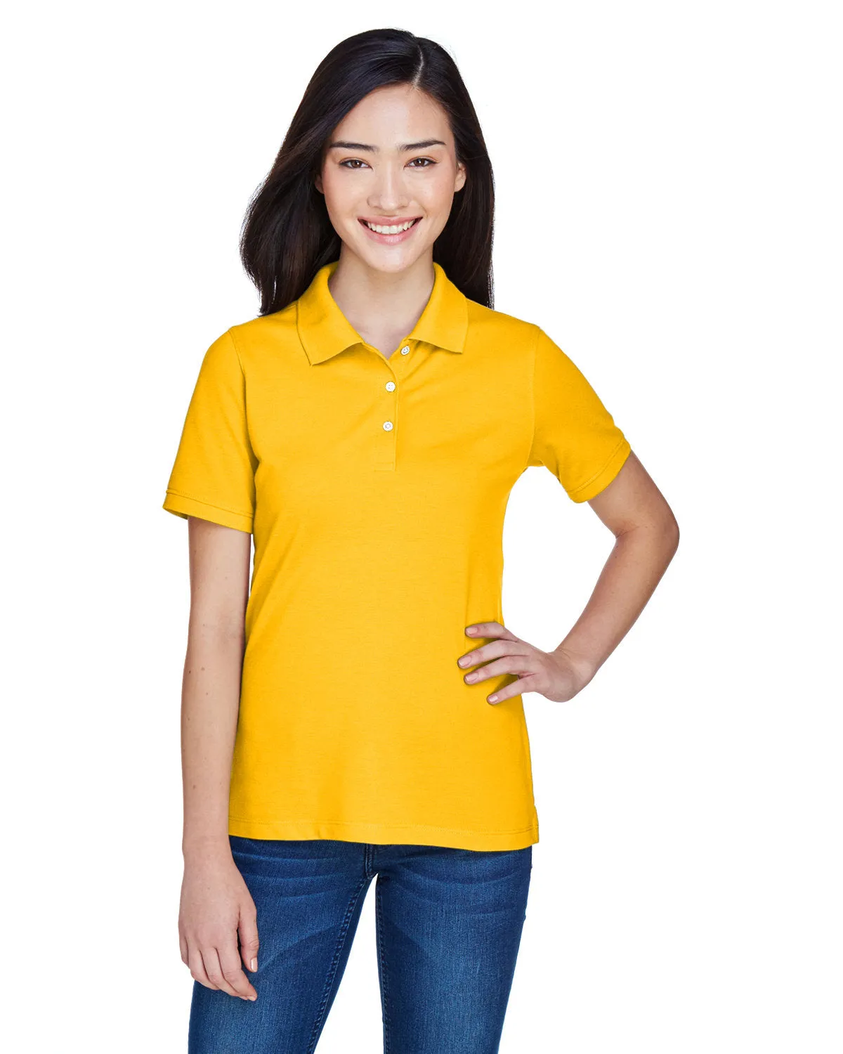 Polo Harriton M265W pour Femmes 5.6 oz. Blend Facile