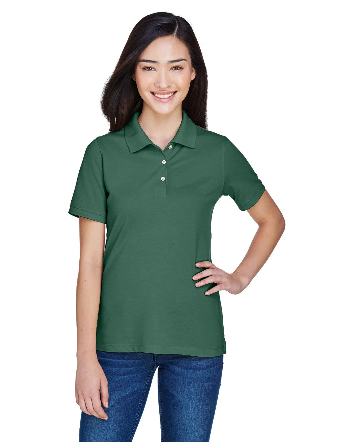 Polo Harriton M265W pour Femmes 5.6 oz. Blend Facile