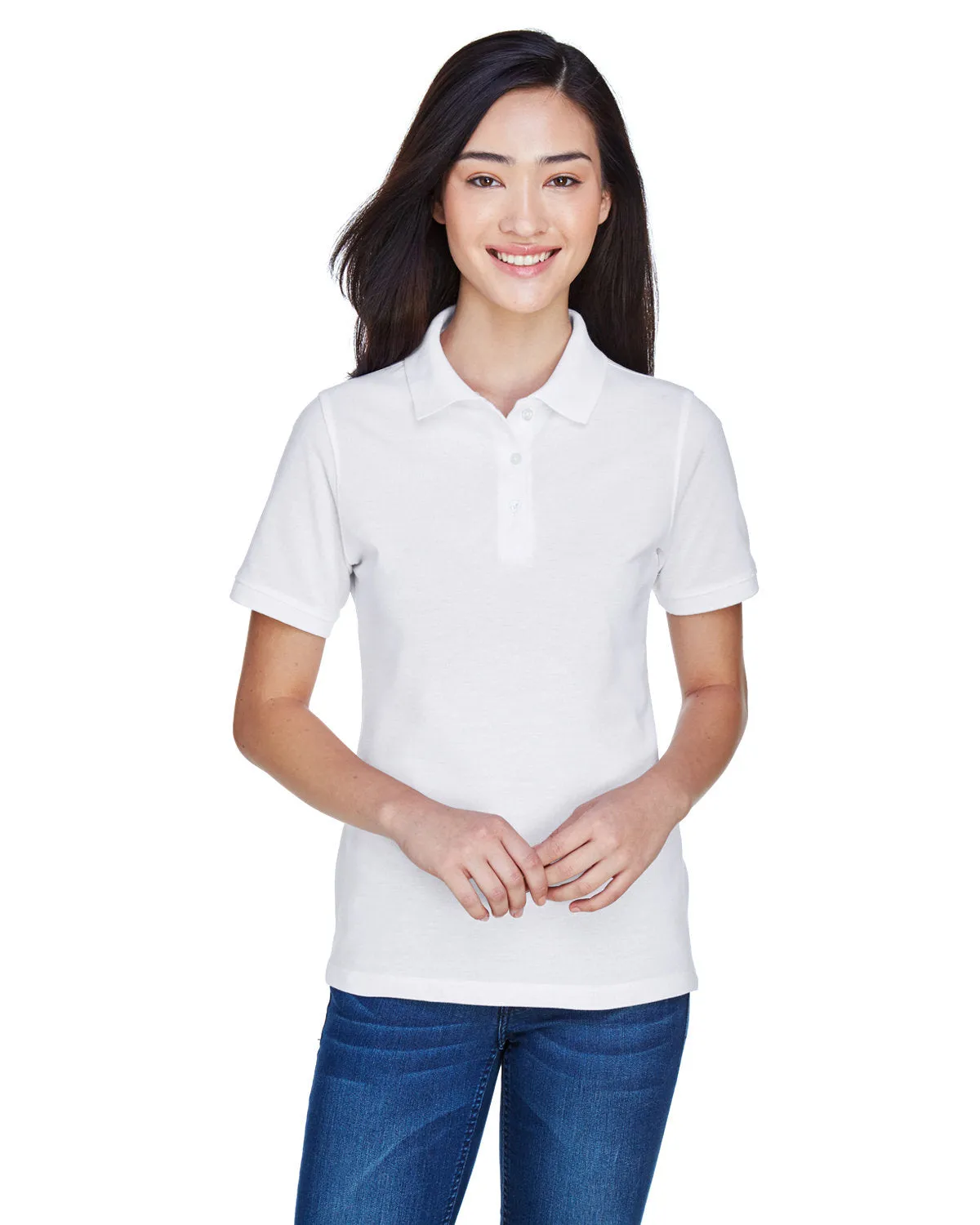 Polo Harriton M265W pour Femmes 5.6 oz. Blend Facile