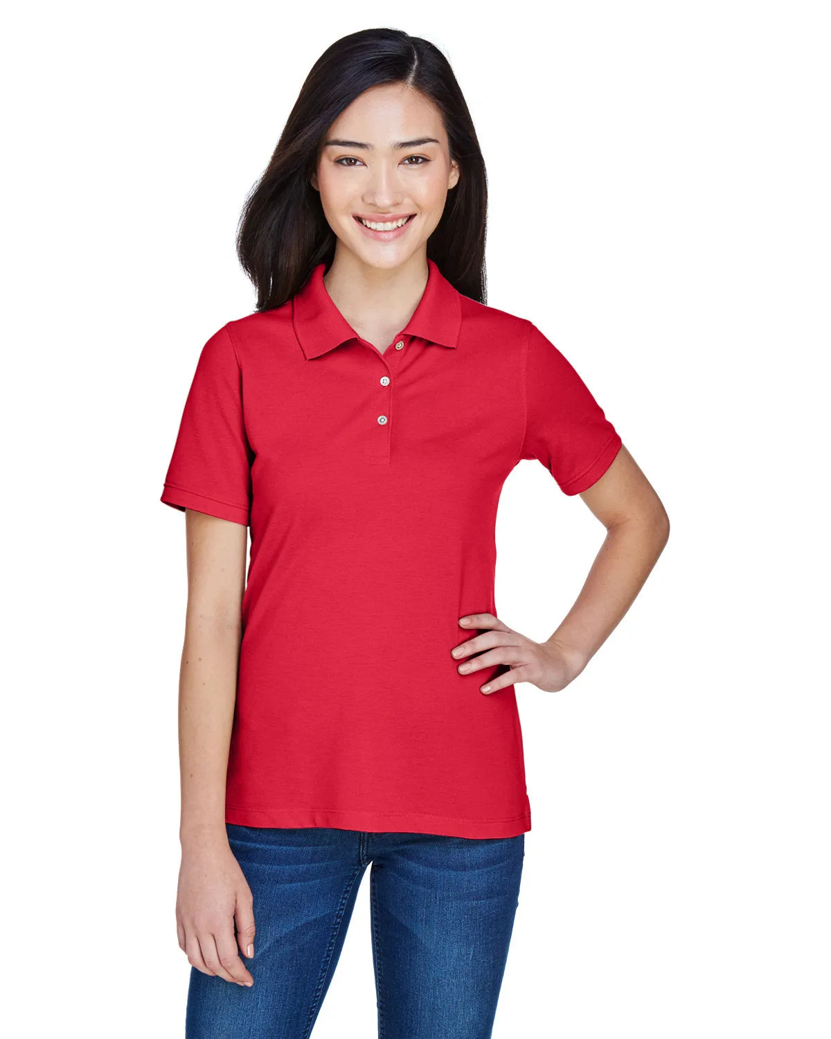 Polo Harriton M265W pour Femmes 5.6 oz. Blend Facile