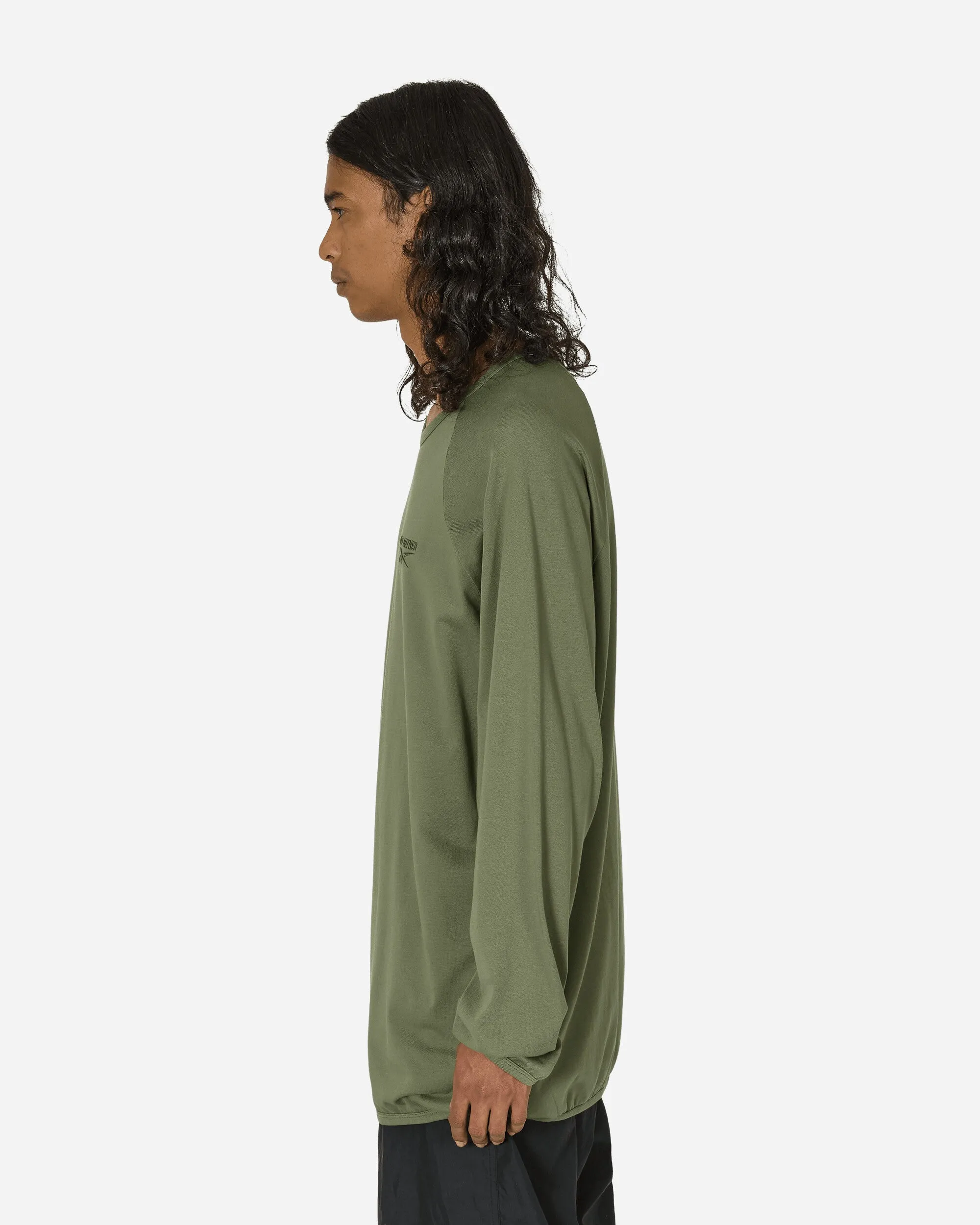 T-shirt manches longues raglan oversize Hed Mayner vert armée