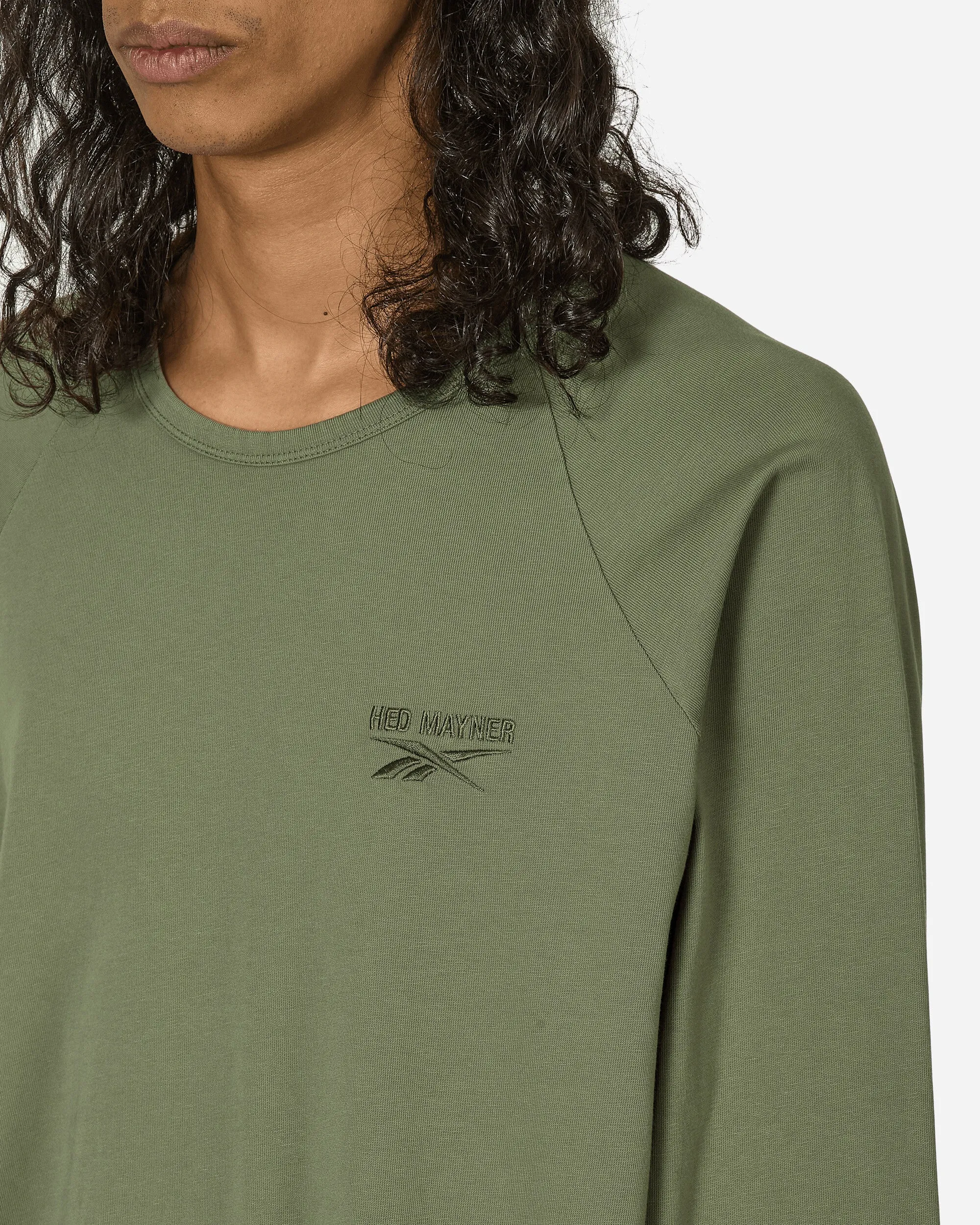 T-shirt manches longues raglan oversize Hed Mayner vert armée