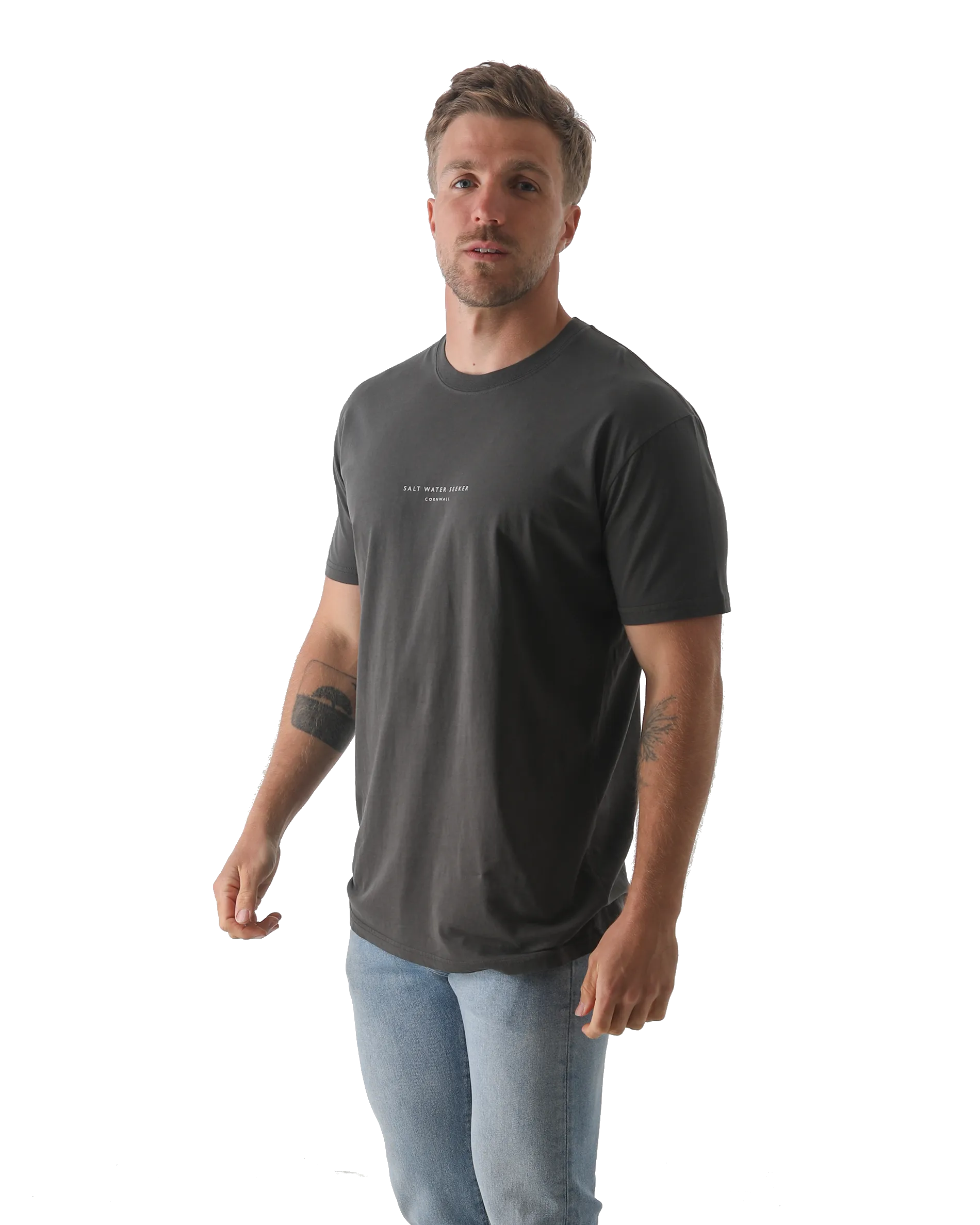 T-shirt Hideout en noir délavé