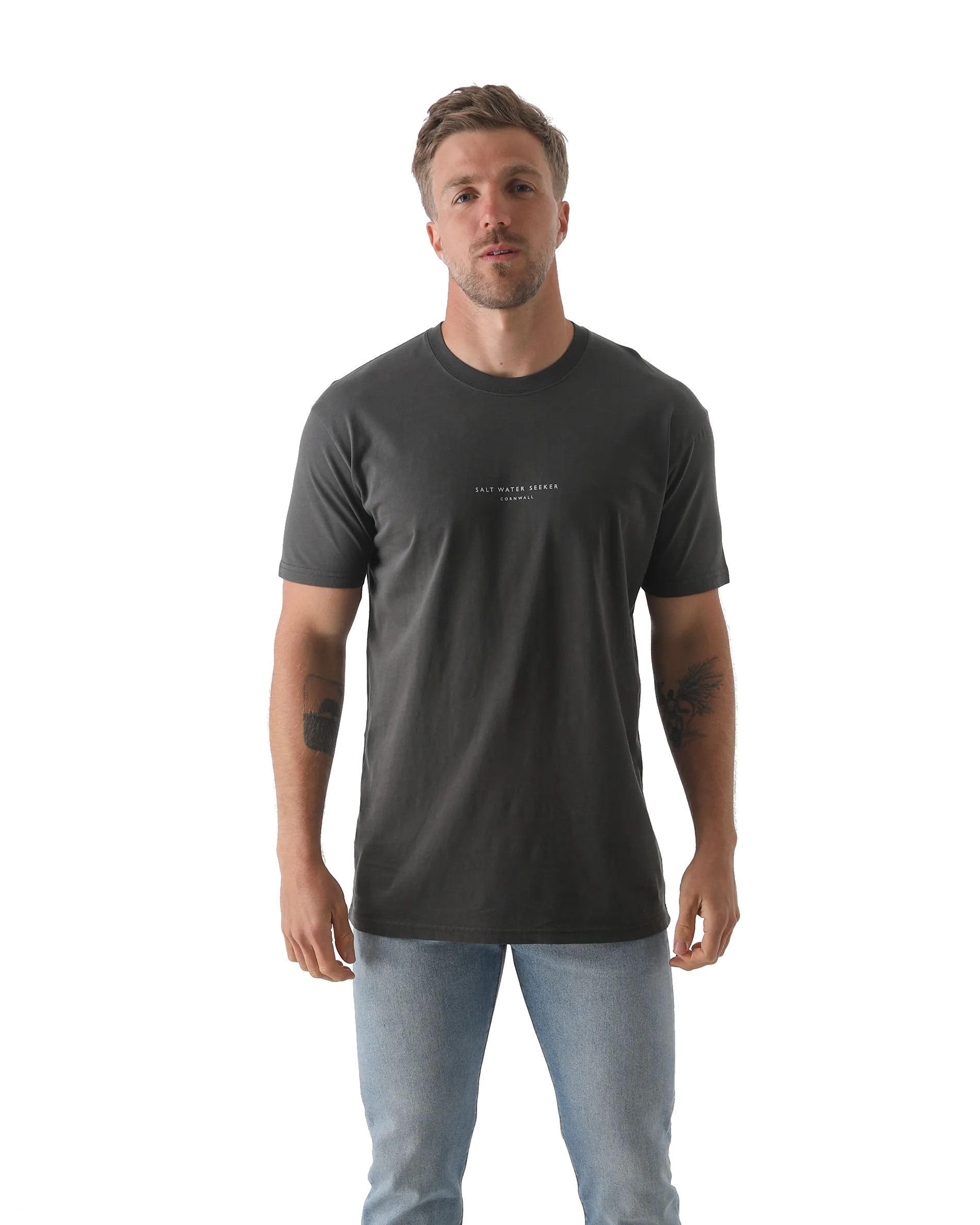 T-shirt Hideout en noir délavé