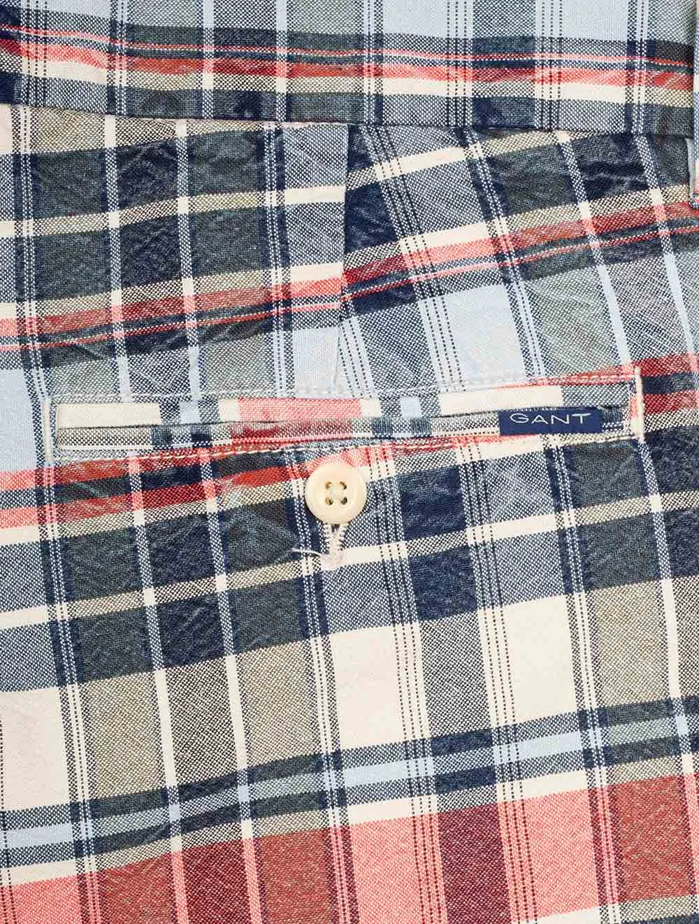 Short Madras Indien Bleu Perse