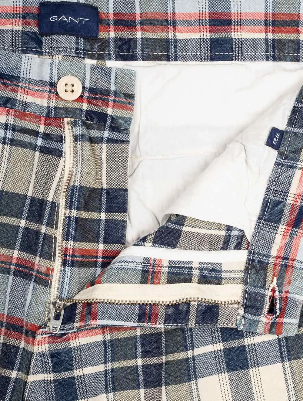 Short Madras Indien Bleu Perse