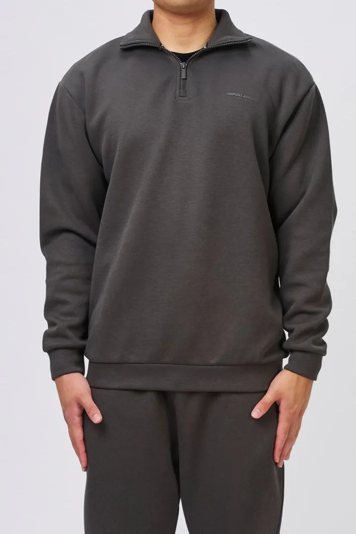 Veste polaire quart de zip INSPORT pour hommes DENVER - Gris cendre