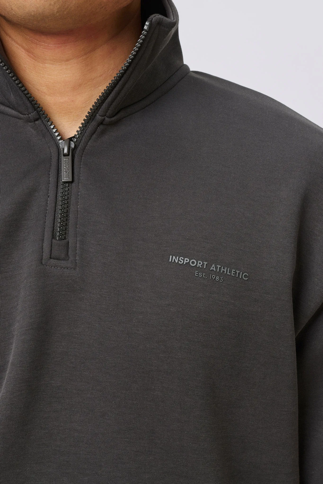 Veste polaire quart de zip INSPORT pour hommes DENVER - Gris cendre