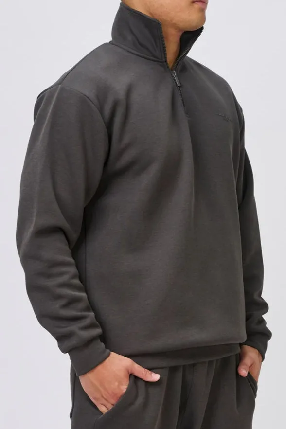 Veste polaire quart de zip INSPORT pour hommes DENVER - Gris cendre