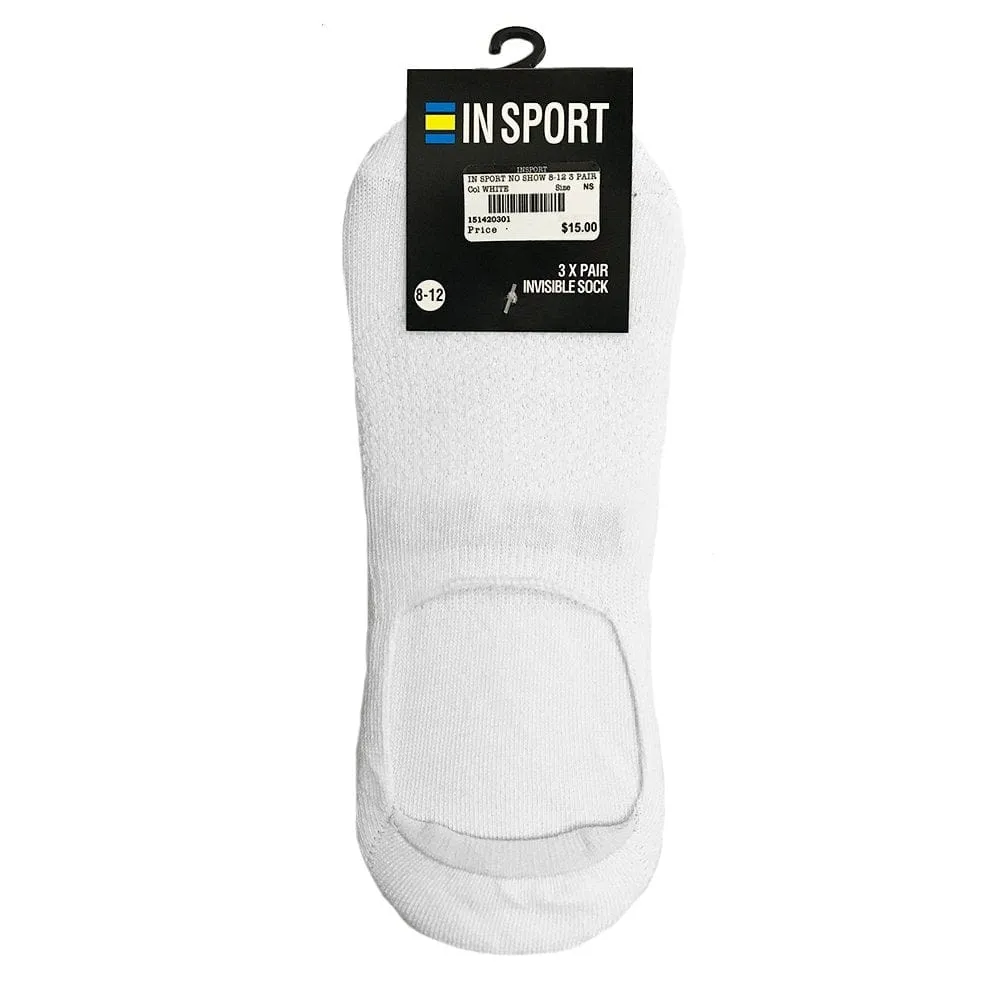 INSPORT UNISEX CHAUSSETTES INVISIBLES LOT DE 3 BLANCHES Vêtements_Hommes-Insport