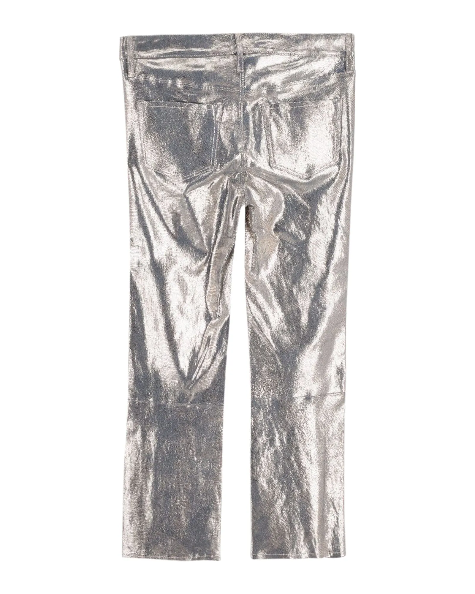 J Brand Pantalon bootcourt Selena en cuir d'agneau doré à effet serpent