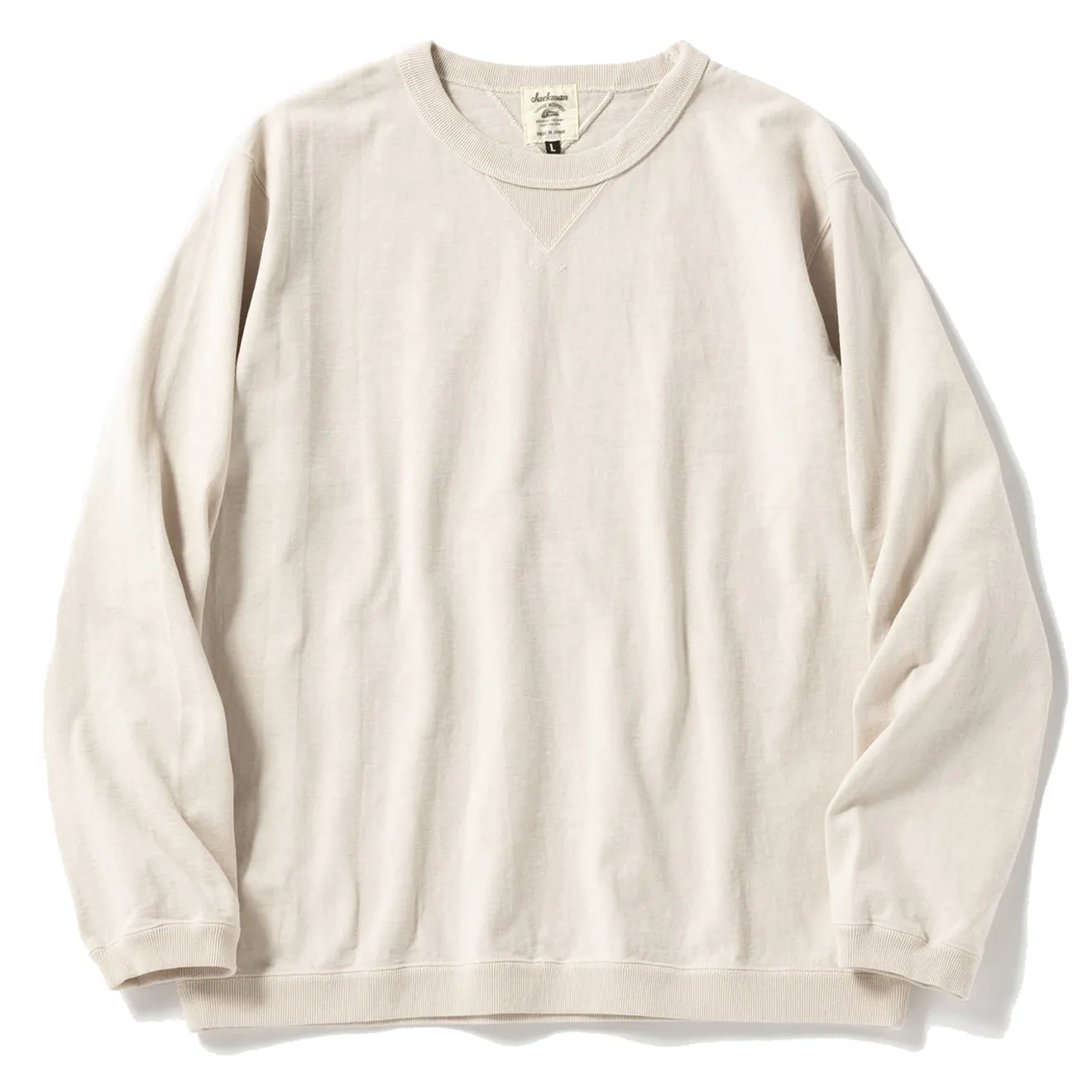 T-shirt manches longues à côtes Jackman Dotsume couleur bouleau