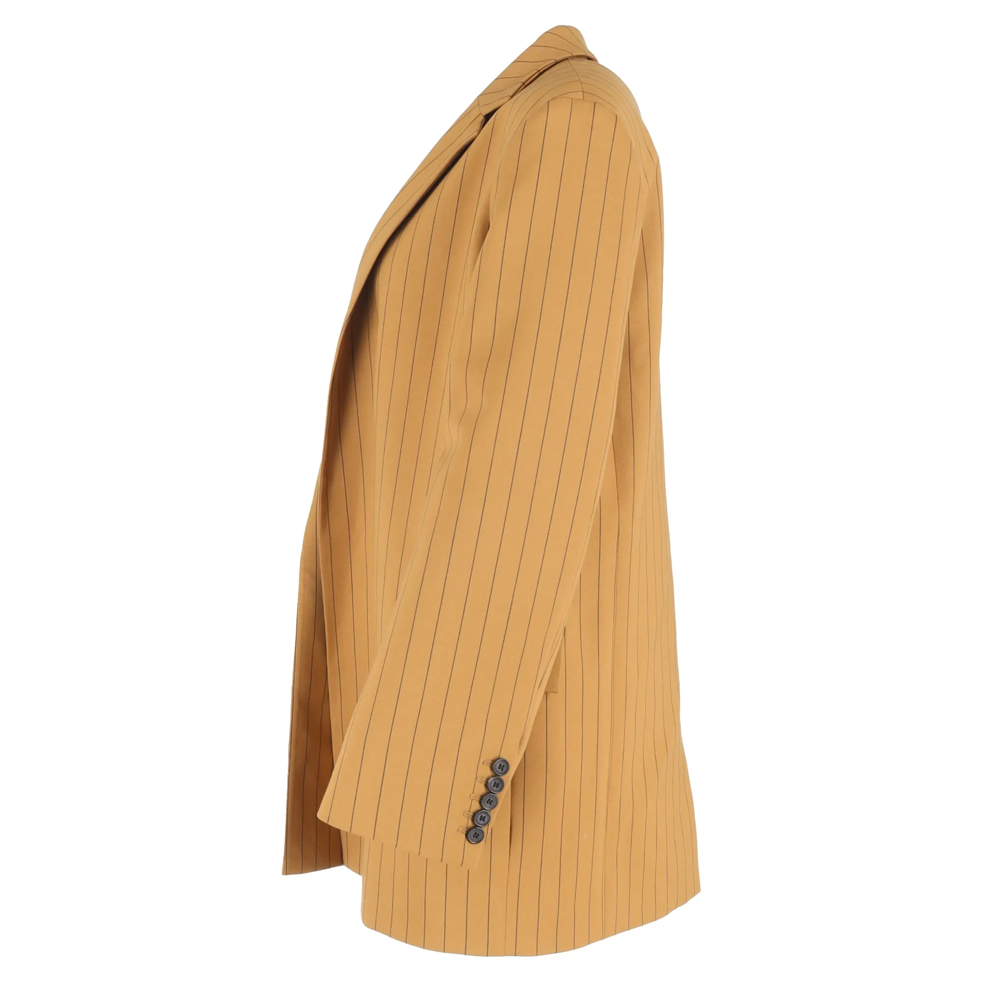 Joseph Jules Veste ouverte rayée en laine marron