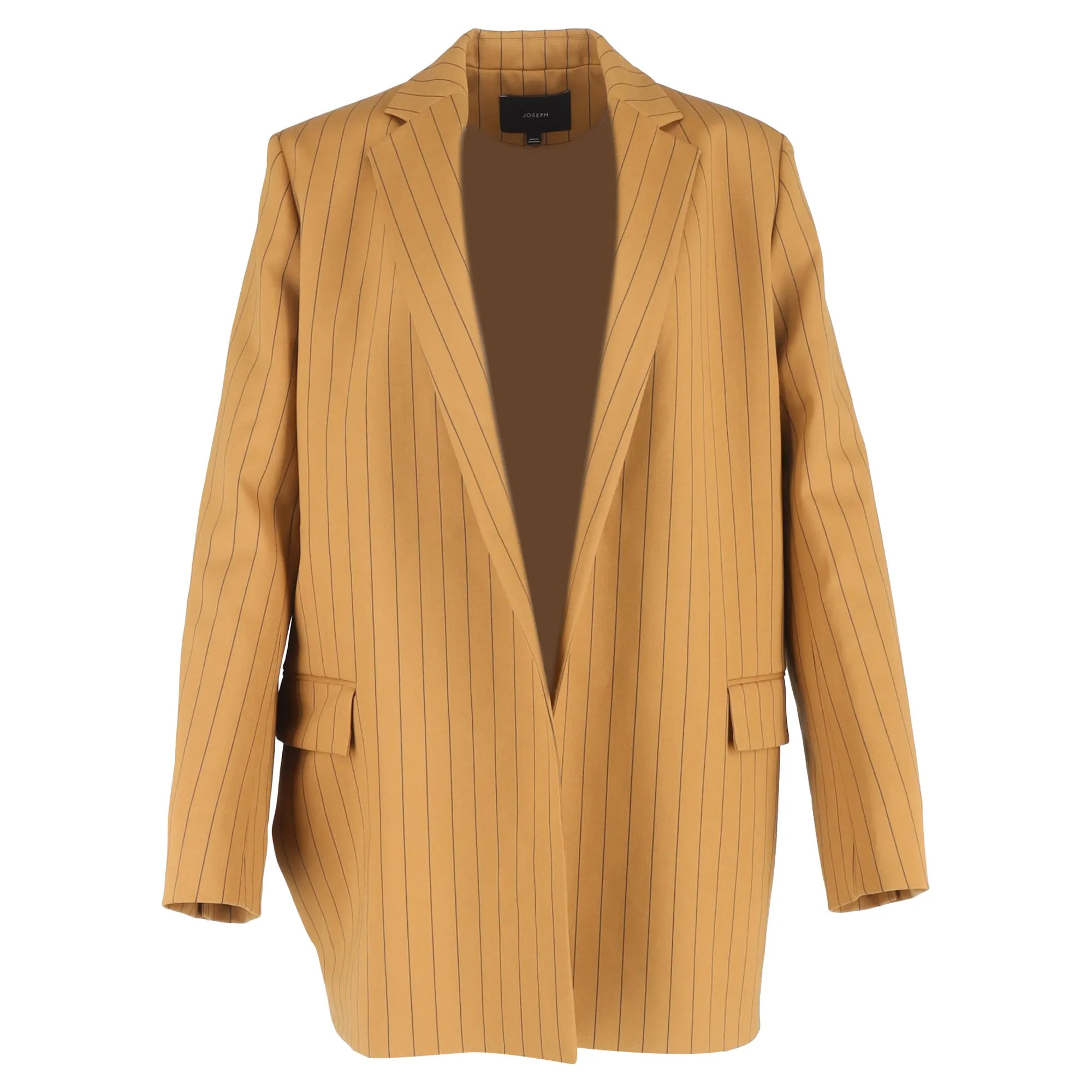 Joseph Jules Veste ouverte rayée en laine marron