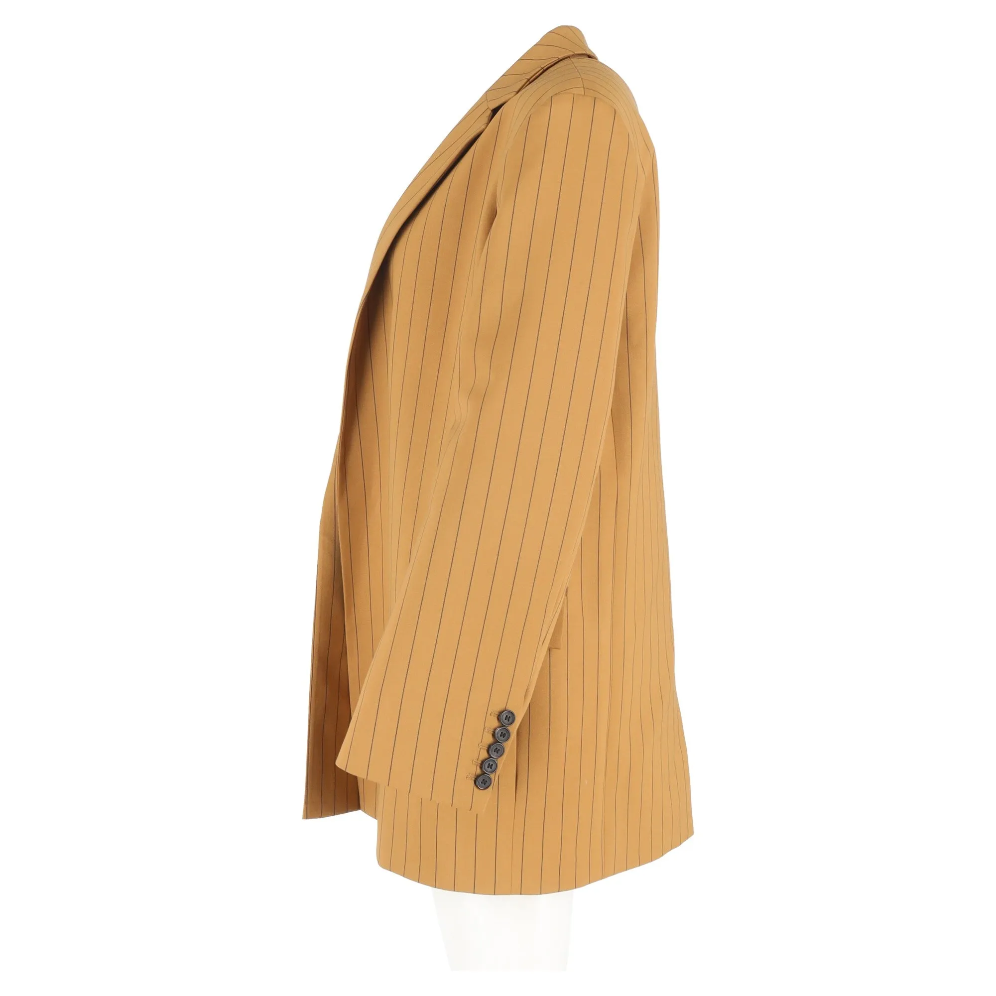 Joseph Jules Veste ouverte rayée en laine marron