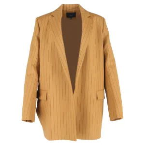 Joseph Jules Veste ouverte rayée en laine marron