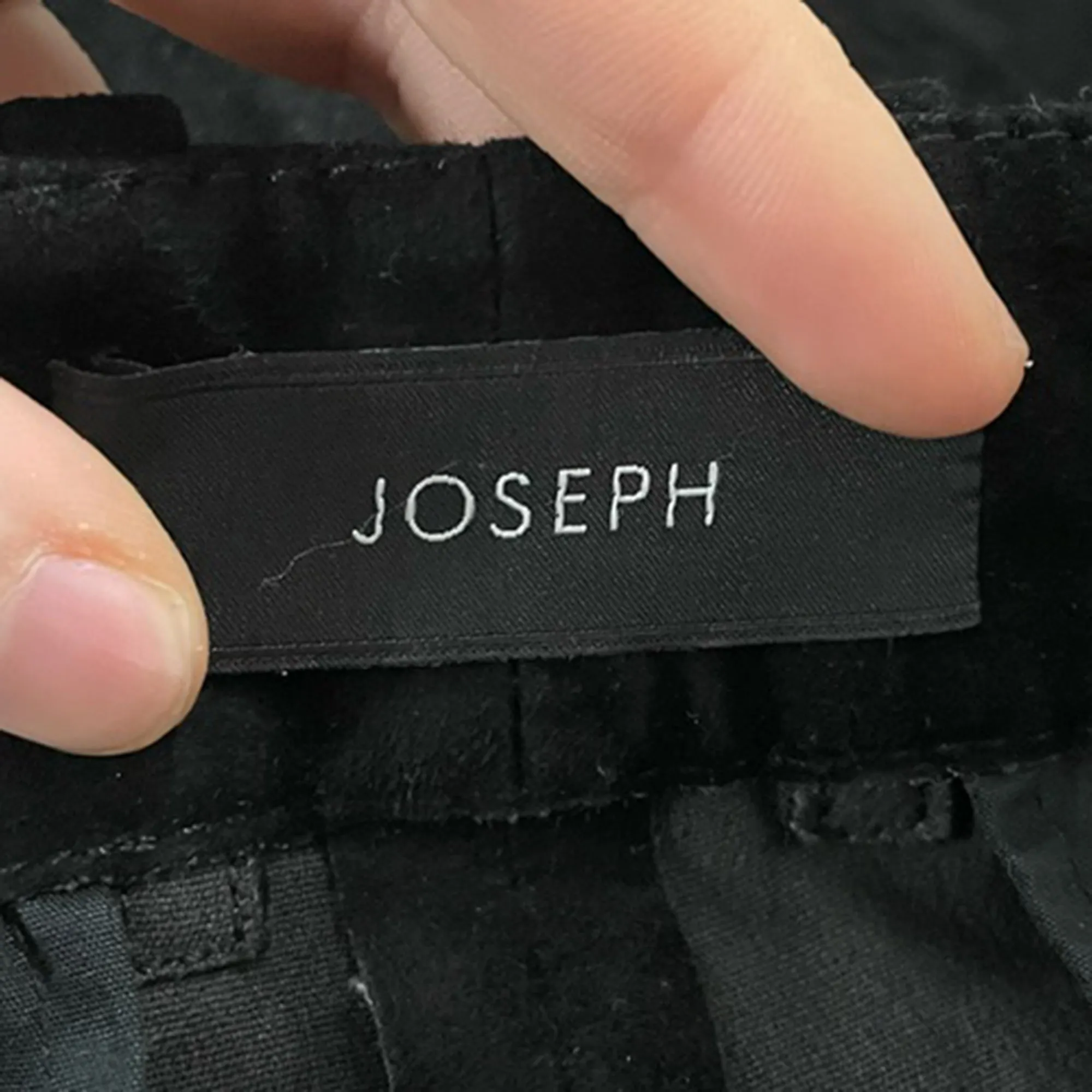 Pantalon droit Joseph à taille mi-haute en coton noir