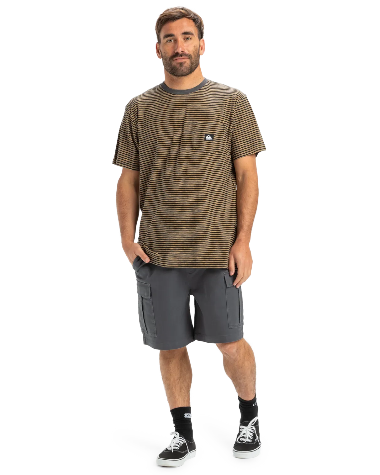 T-shirt à poches Kentin en rayures noires Kentin