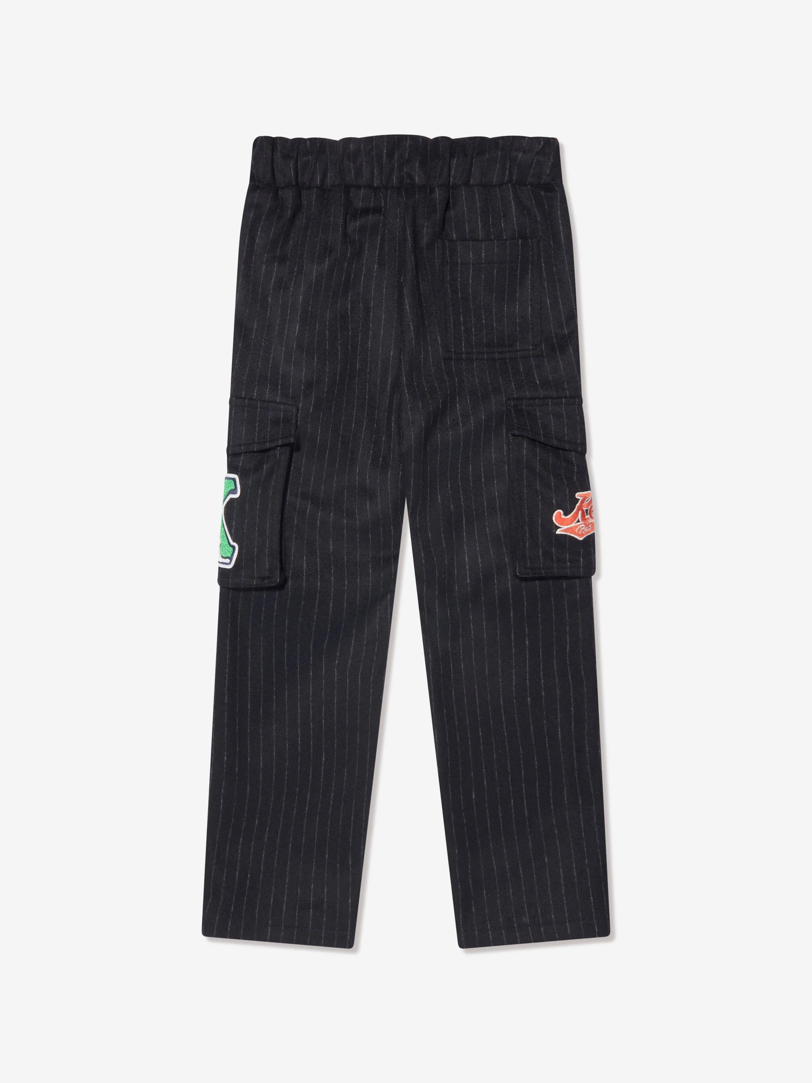 Pantalon cargo rayé KENZO pour garçon en bleu marine