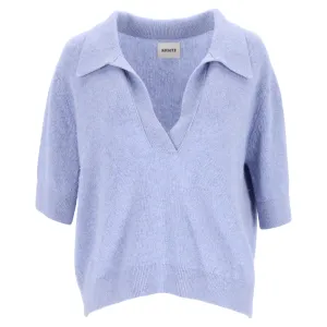 Pull Jo Polo rétréci Khaite en cachemire bleu clair