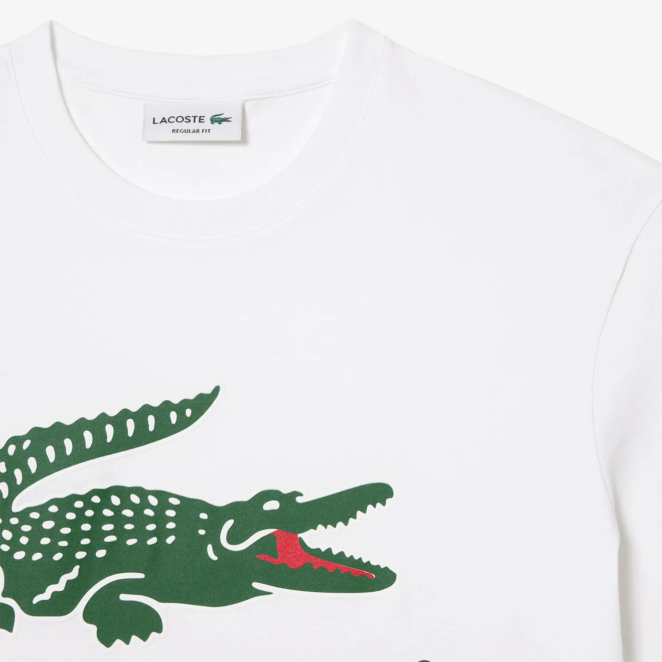 T-shirt en coton jersey Lacoste à motif signature blanc
