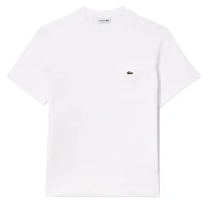 T-shirt en coton Lacoste avec poche poitrine blanc
