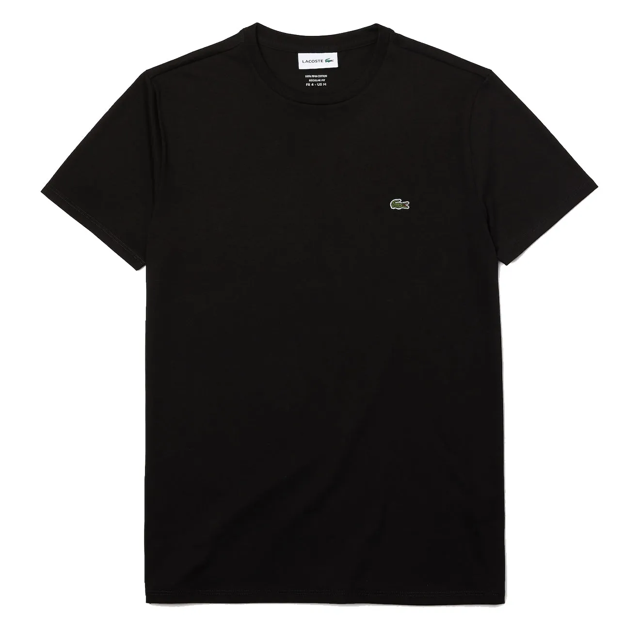 T-shirt Lacoste en coton Pima à col rond noir