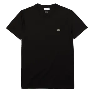 T-shirt Lacoste en coton Pima à col rond noir