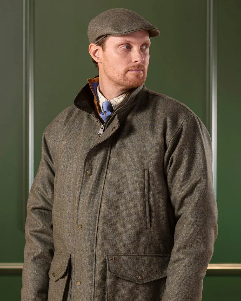 Casquette plate en tweed Laksen Laird