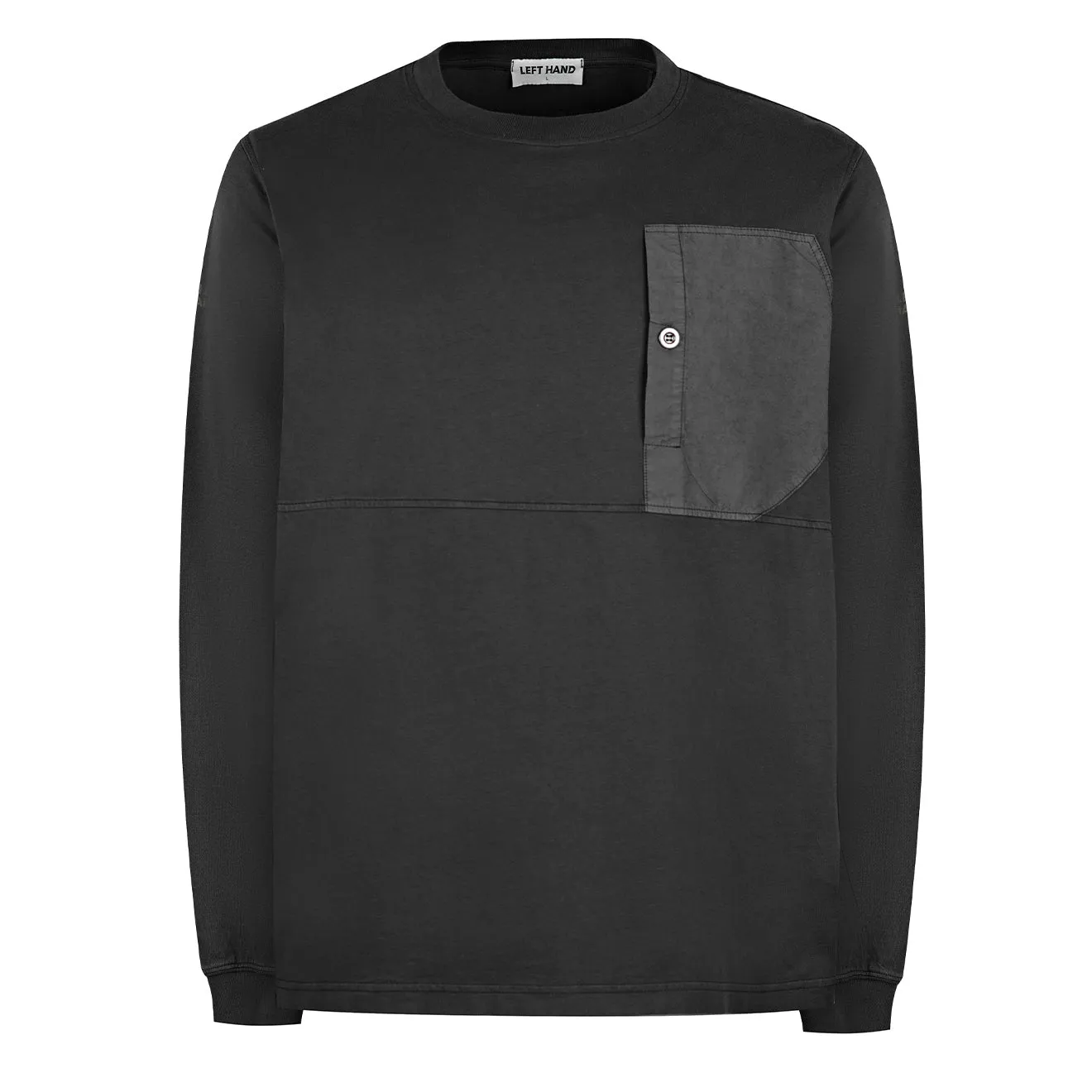 T-shirt manches longues poche gauche noir