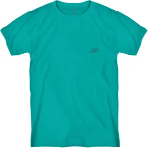 T-shirt vintage pour hommes Lost Outlines avec teinture ultra cyan