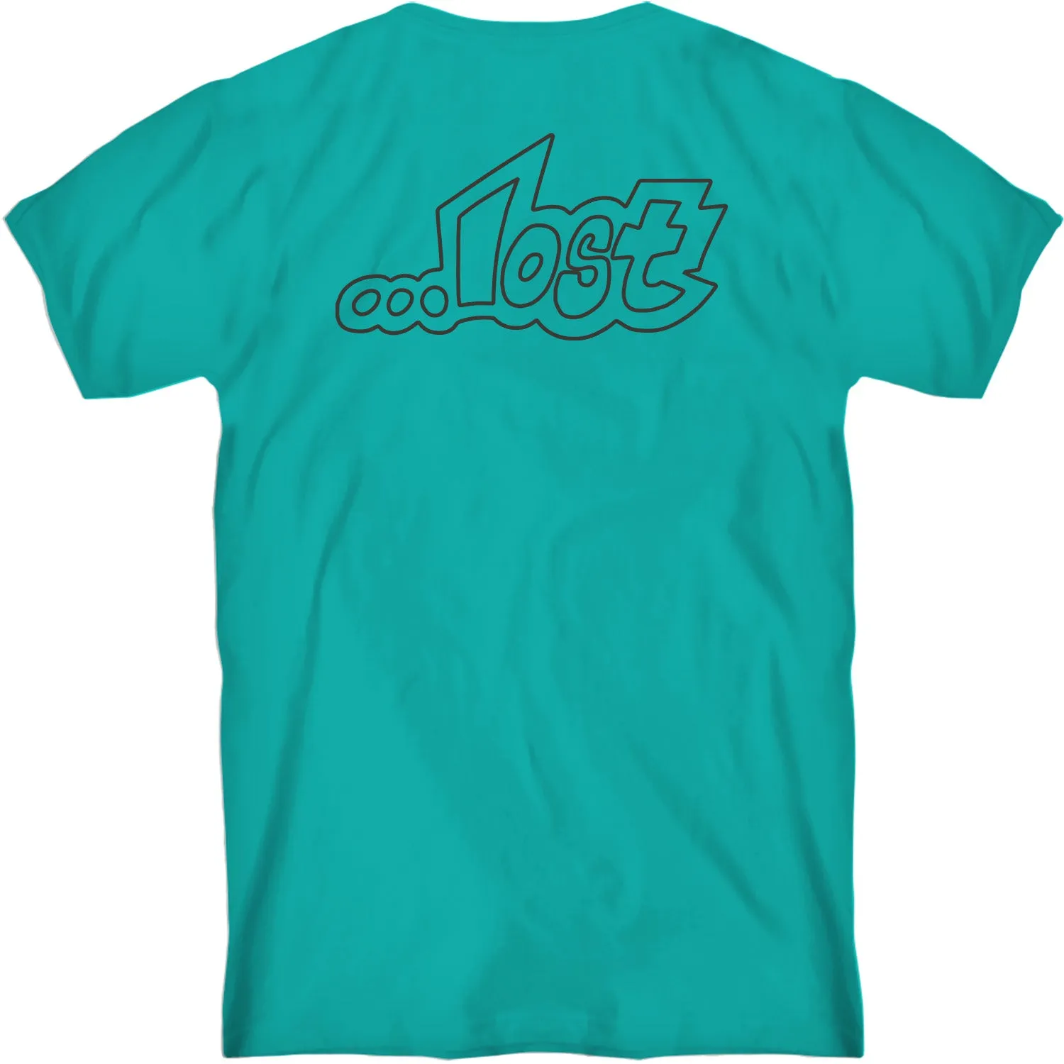 T-shirt vintage pour hommes Lost Outlines avec teinture ultra cyan