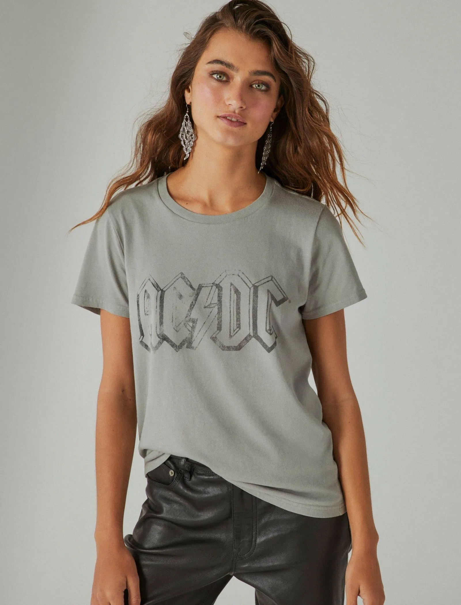 T-shirt Lucky Brand Acdc Gris Neutre Lucky Brand