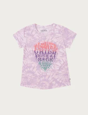 Lucky Brand T-shirt teinté Flower Child pour filles - Violet vif Lucky Brand