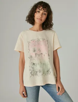 Lucky Brand Grateful Classic Crew Tee Vanille Crème Lucky Brand