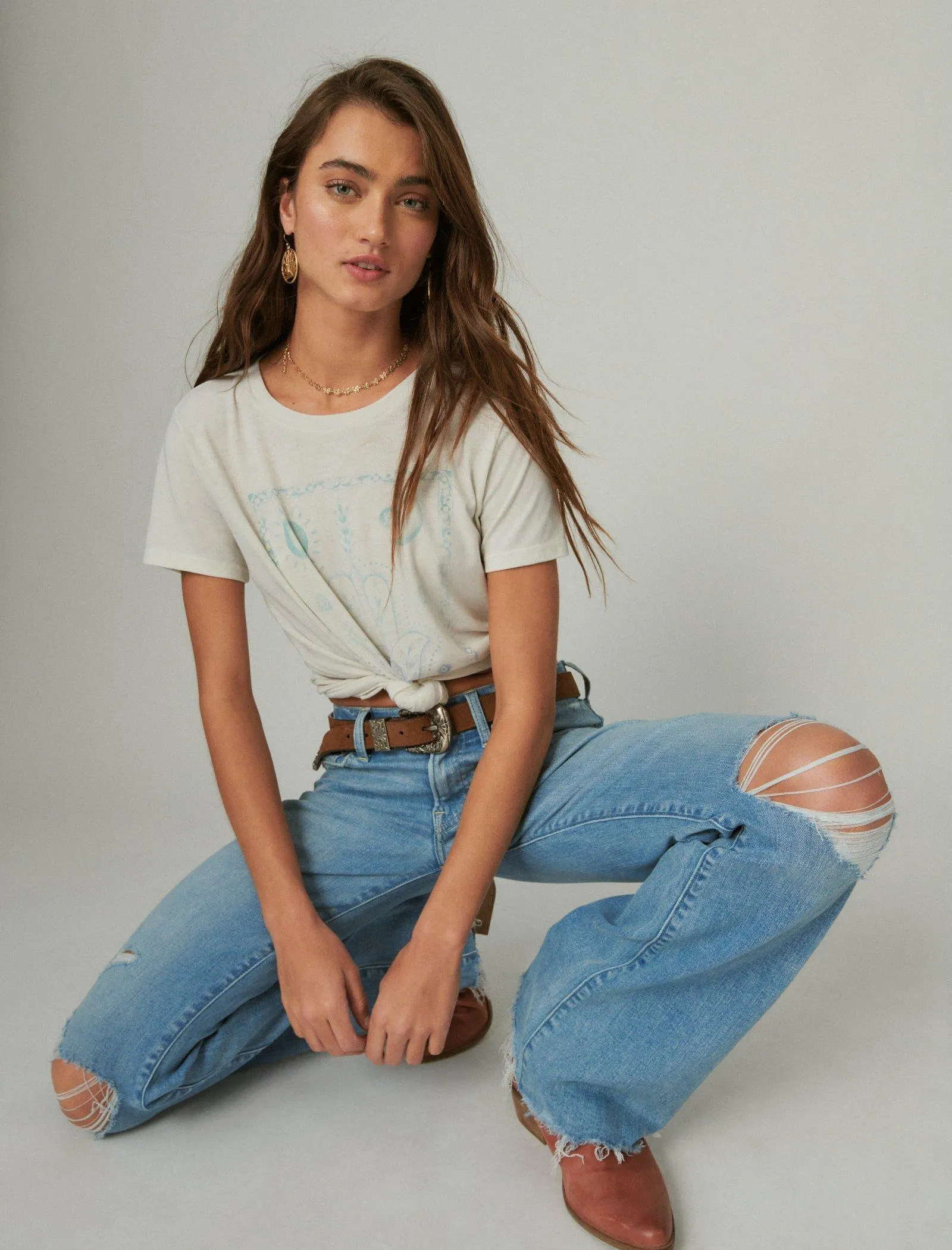 Lucky Brand T-shirt à manches courtes motif Hamsa Blanc De Blanc Lucky Brand