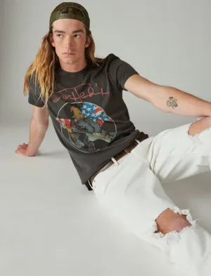 Lucky Brand T-shirt Drapeau Jimi Hendrix Noir Jet Lucky Brand